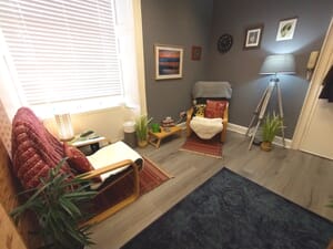 My Counselling and Psychotherapy consulting room in central Ayr, south Ayrshire